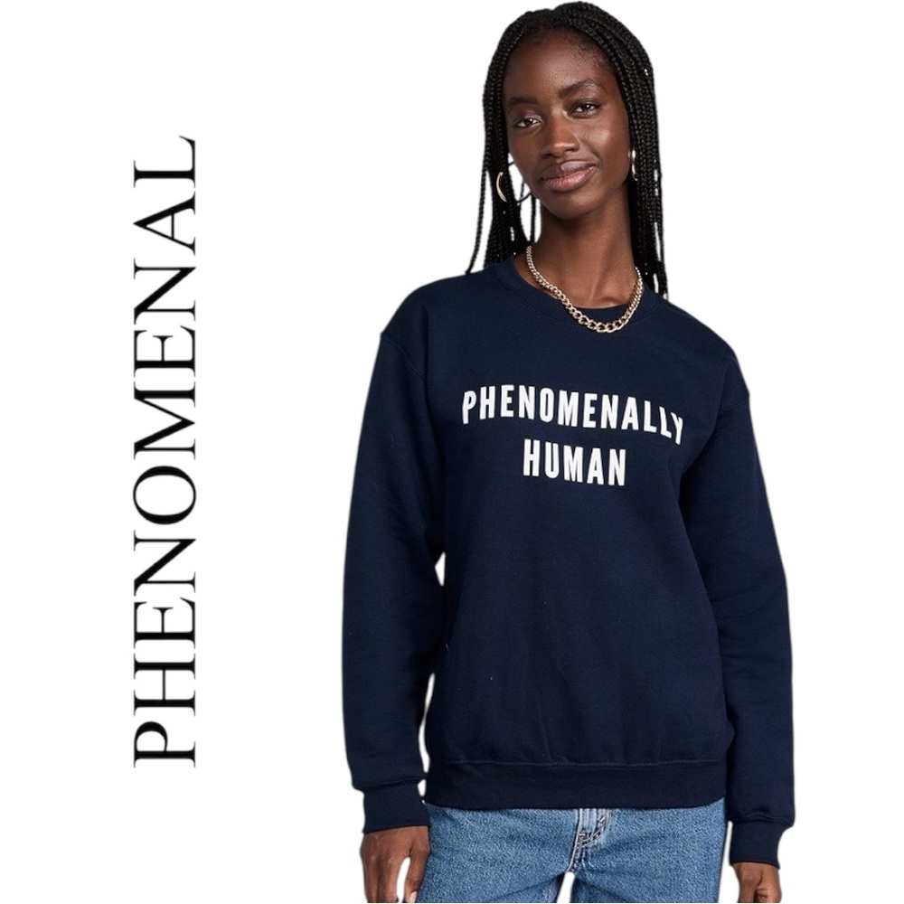 Phenomenal‎ Phenomenally Human Navy Blue Sweatshirt - Size L